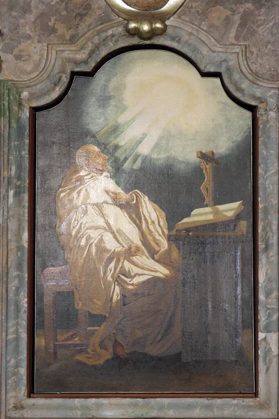 Święty Bernard Clairvaux Obraz Ołtarza Ołtarzu Bernarda Clairvaux Kościele Najświętszej — Zdjęcie stockowe