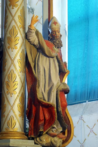 Statue Saint Sur Autel Principal Église Paroissiale Sainte Trinité Radoboj — Photo