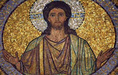 Yüce İsa, Benedictine Manastırı 'nın tavan mozaiği, Zion Dağı, Kudüs, İsrail