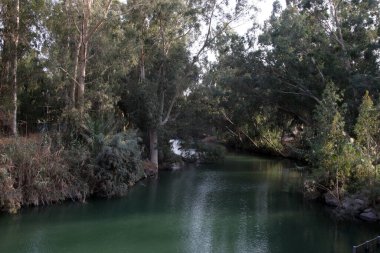 The baptismal site Yardenit on the Jordan river, Israel clipart