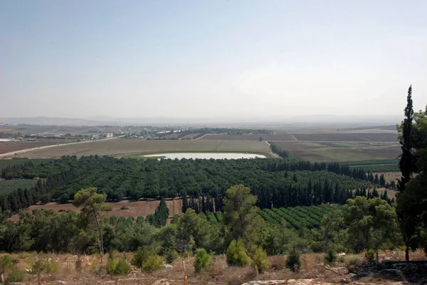 Şekil Değiştirme Bazilikası 'ndan Kutsal Toprak Manzarası, Tabor Dağı, İsrail