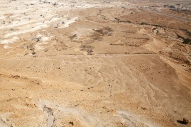Musevi çölünün susuz manzarası, Masada, İsrail manzarası