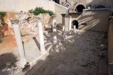 İsrail, Kudüs 'teki Antik Roma şehrindeki Cardo ana caddesi.
