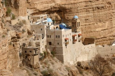 Wadi Qelt, Musevi Çölü, İsrail 'in yamacında Aziz George Yunan Ortodoks Manastırı