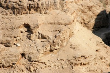 Musevi Çölü 'nün resimli dağ manzarası, Masada, İsrail manzarası.