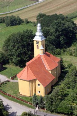 Hırvatistan 'ın Kupinec kentinde Bakire Meryem Varsayımı Kilisesi