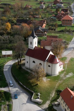 Hırvatistan 'ın Hrastovica kentindeki Aziz Bartholomew Kilisesi
