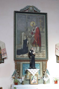 Altar of Saint Blaise in the parish church of Saint Nicholas in Gusce, Croatia clipart