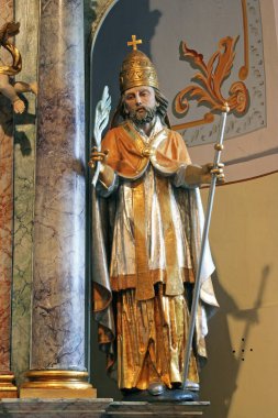 Aziz Valentine, Hırvatistan 'ın Mace kentindeki Meryem Ana Kilisesi' nde Aziz Roch 'un mihrabında bir heykel.
