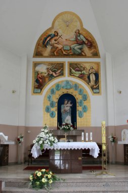 High altar in the parish Church of the Blessed Virgin Mary Help of Christians in Ivanec Bistranski, Croatia