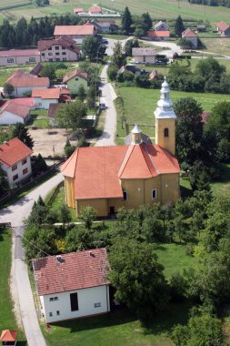 Hırvatistan 'ın Kupinec kentinde Bakire Meryem Varsayımı Kilisesi