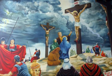 Calvary, İsa çarmıhta öldü, Hırvatistan 'ın Klinca Sela kentindeki Aziz Yusuf kilisesinin kilisesinde resim yaptı.