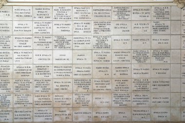 Hırvatistan 'ın Marija Bistrica kentinde Meryem Ana' nın Bazilika Varsayımında adak tabletleri