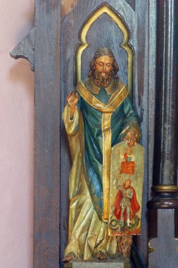 Aziz Methodius, Hırvatistan 'ın Krapinske Toplice kentindeki Kutsal Üçlü Kilisesi' nde Aziz Roch sunağında heykel