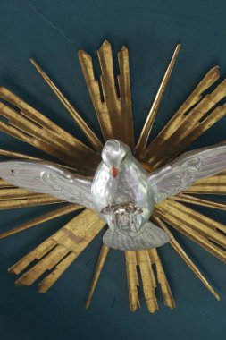 Holy Spirit Bird, pulpit in the parish church of Saint Peter in Sveti Petar Mreznicki, Croatia clipart