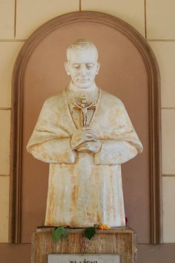 Statue of Blessed Aloysius Stepinac, basilica Assumption of the Virgin Mary in Marija Bistrica, Croatia clipart