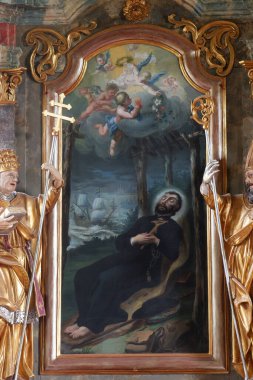 Saint Francis Xavier, mihrabını içinde kilise, Kutsal Üçlü Klenovnik, Hırvatistan