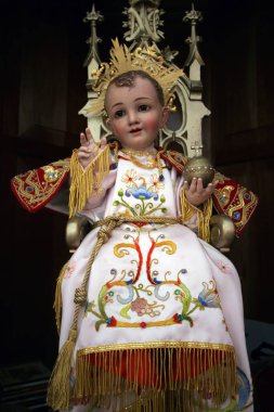 İskenderiyeli Aziz Catherine Kilisesi 'ndeki bebek İsa figürü İsrail, Beytüllahim' de.