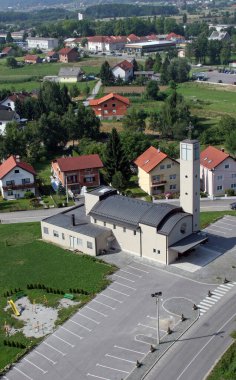 Parish Church of the Exaltation of the Holy Cross in Kerestinec, Croatia clipart