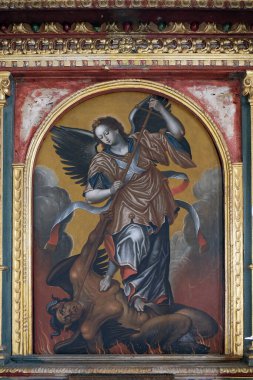 Hırvatistan 'ın Vugrovec kentindeki Aziz Michael Kilisesi' nde Aziz Michael sunağı