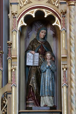 St Anne with Virgin Mary, altarpiece on altar of Our Lady in the church of Saint Matthew in Stitar, Croatia clipart