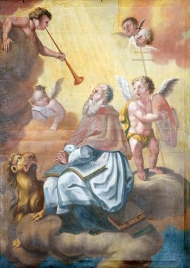 Hırvatistan 'ın Kotari kentindeki Noblac Kilisesi' nde Aziz Jerome sunağı