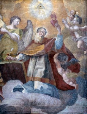 Hırvatistan 'ın Kotari kentindeki Noblac Aziz Leonard kilisesinde Aziz Augustine sunağı