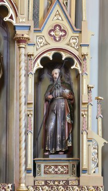 Aziz Joachim, Bakire Meryem 'in babası, Hırvatistan' ın Stitar kentindeki Aziz Matthew kilisesinde Meryem Ana 'nın sunağında sunak yapıyor.