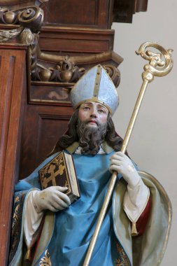 Aziz Methodius, Hırvatistan 'ın Sunja kentindeki Saint Mary Magdalene Kilisesi' nin ana sunağında heykel.