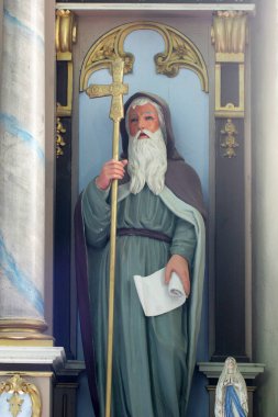 Saint Cyril, statue on the altar of the Holy Three Kings in the parish church of Saint Michael the Archangel in Zrinski Topolovac, Croatia clipart