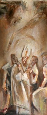 Sescia 'lı Aziz Quirinus, Hırvatistan' ın Sisak kentindeki Kutsal Haç Katedrali 'nde resim yapıyor.