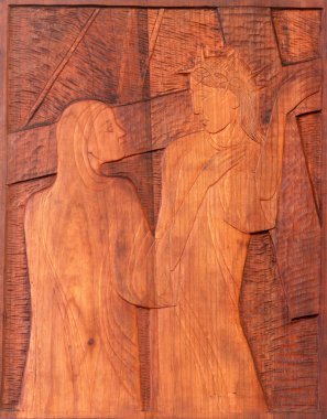 4. Haç İstasyonları, İsa 'nın annesi, İşçi Aziz Yusuf Kilisesi ile Galdovo, Sisak, Hırvatistan' da buluşması