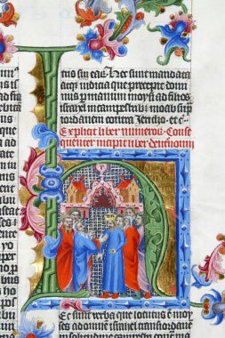 Eski bir İncil kitabında görüntü, Zagreb, Hırvatistan