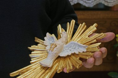 Holy Spirit Bird in the church of Assumption of the Virgin Mary in Brodsko Vinogorje, Croatia clipart