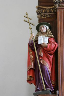 Saint Cyril, statue on the main altar in the Church of Saint Mary Magdalene in Sunja, Croatia clipart