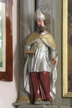Aziz Augustine, Hırvatistan 'ın Miholec kentindeki Aziz Mikail Kilisesi' ndeki Kutsal Üçlü Sunağı 'nda heykel.