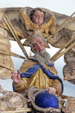 God the Father, statue on the main altar in the chapel of the Holy Cross in Gornji Kriz, Croatia clipart