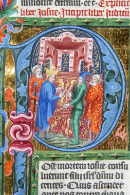 Eski bir İncil kitabında görüntü, Zagreb, Hırvatistan