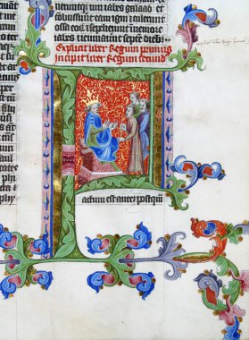 Eski bir İncil kitabında görüntü, Zagreb, Hırvatistan