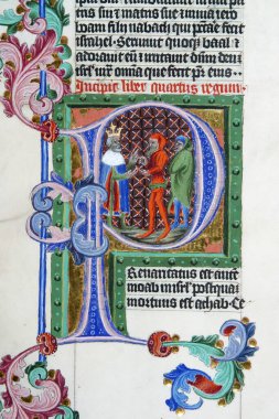 Eski bir İncil kitabında görüntü, Zagreb, Hırvatistan