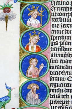 Eski bir İncil kitabında görüntü, Zagreb, Hırvatistan