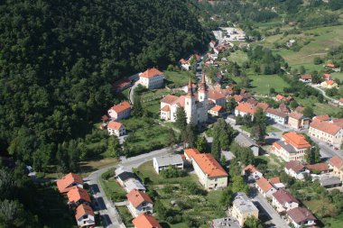 Hırvatistan 'ın Pregrada kentinde Bakire Meryem Varsayımı Kilisesi