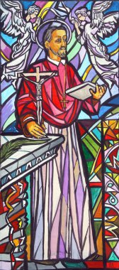 Aziz Mark Krizin, Hırvatistan 'ın Velika Gorica kentindeki Aziz Peter ve Paul kilisesinin vitraylı penceresinin çizimi.