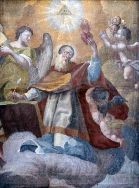 Hırvatistan 'ın Kotari kentindeki Noblac Aziz Leonard kilisesinde Aziz Augustine sunağı