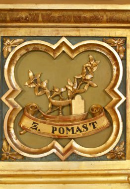 Hırvatistan 'ın Vukovina kentindeki Kutsal Bakire Meryem' i Ziyaret Kilisesi 'nin ana mihrabı olan Hastaların Kutsanması