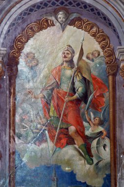 Hırvatistan 'ın Sveti İvan Zelina kentindeki Aziz Vaftizci Yahya kilisesinde Aziz Florian sunağı