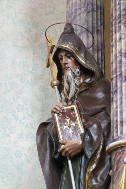 Büyük Aziz Anthony, Hırvatistan 'ın Recica kentindeki Aziz Yahya Kilisesi' ndeki Lourdes Leydisi 'nin mihrabındaki heykel.