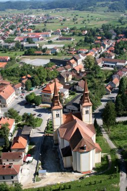 Hırvatistan 'ın Pregrada kentinde Bakire Meryem Varsayımı Kilisesi