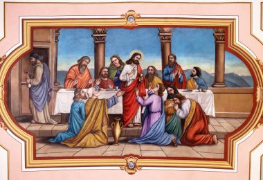 Hırvatistan 'ın Stitar kentindeki Saint Matthew kilisesinde son akşam yemeği.