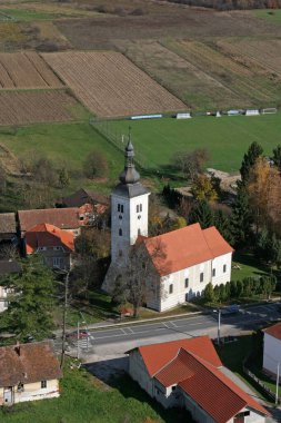 Hırvatistan 'ın Pescenica kentinde Bakire Meryem' in Varsayımı Kilisesi